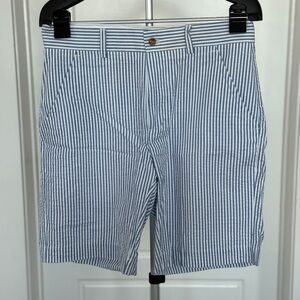 Alan Flusser Blue and White Flat Front Shorts
